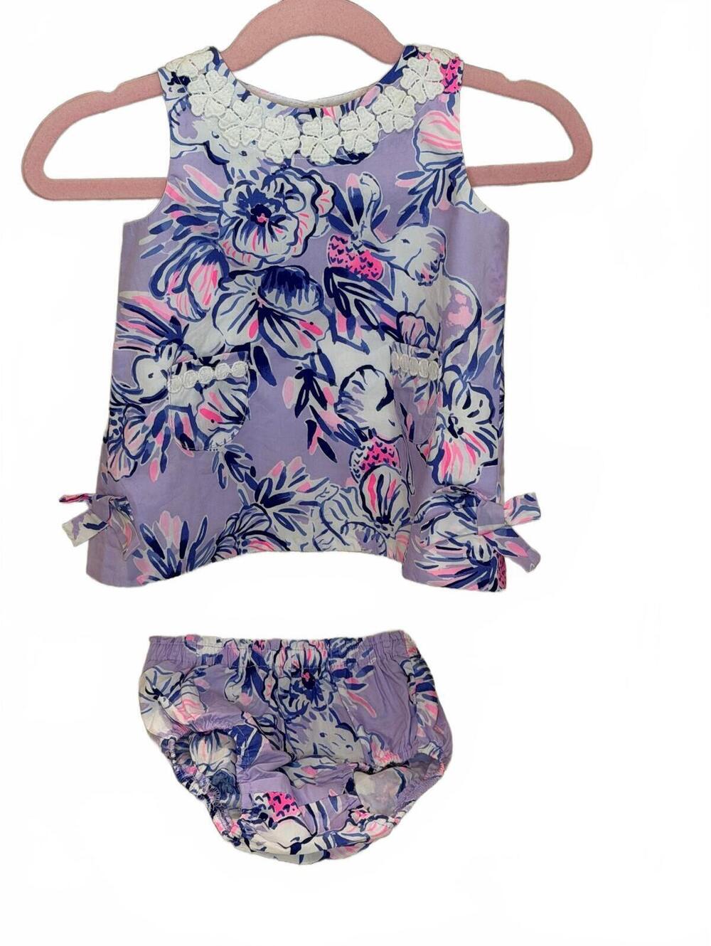 Lilly Pulitzer Baby Lilly Dress Trunks in the Air 3-6M